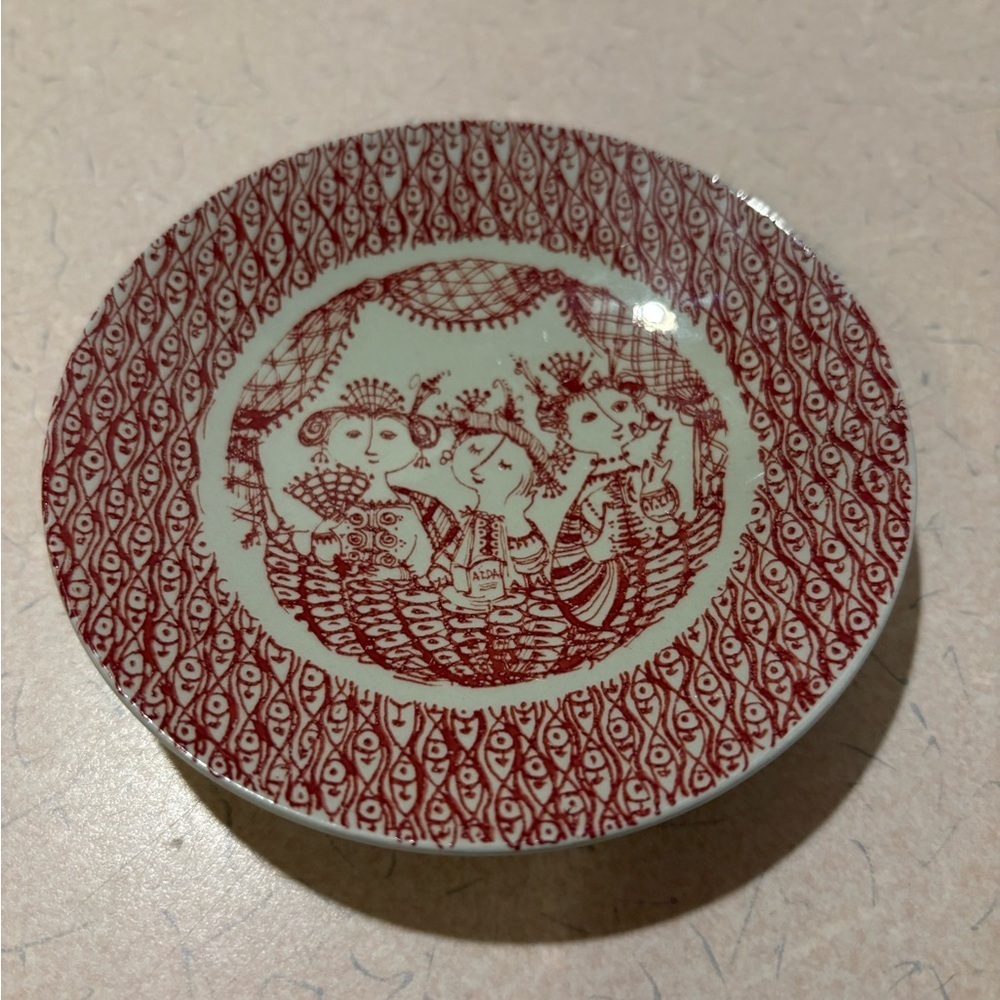 Vintage Bjorn Wiinblad Nymolle Denmark a L’Opera-3001/347-5” Plate-EUC